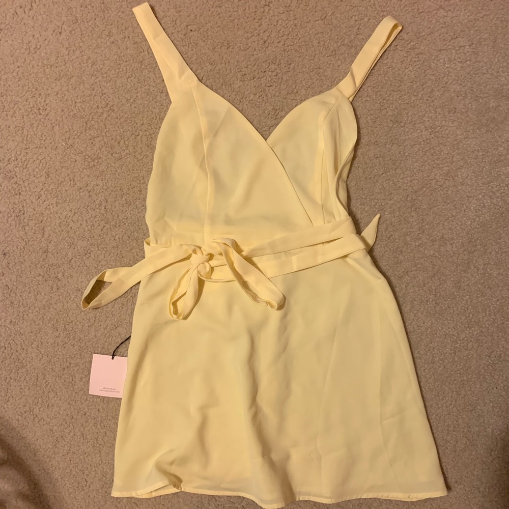 Yellow flare/wrap dress